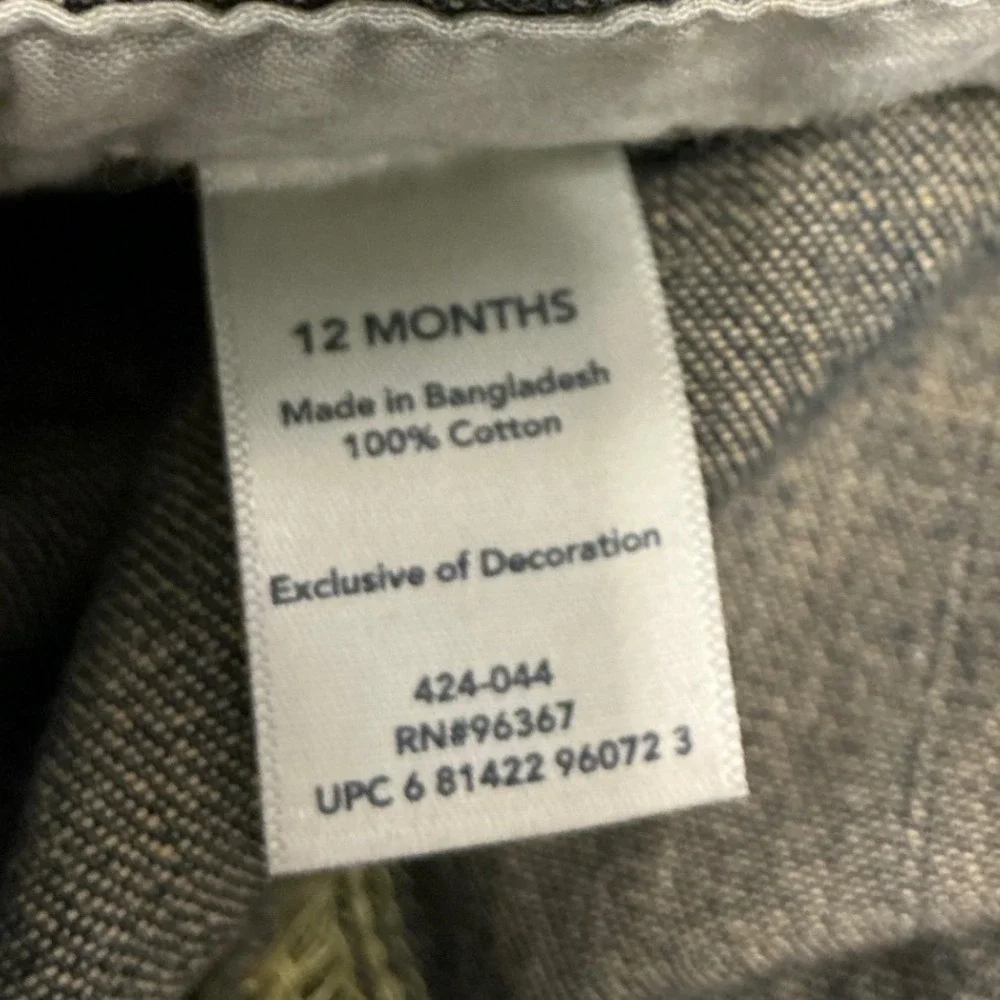 2000s OshKosh Bgosh Vestbak Denim Carpenter Overalls Blue 12‎ Months 424-044